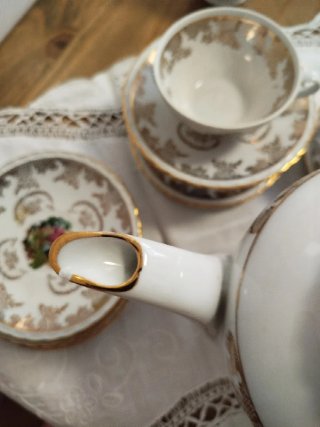 Juego de té porcelana 10 tazas
