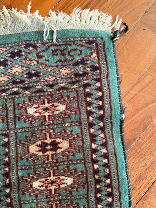 Alfombra Bokhara Artesanal Verde 95x66cm