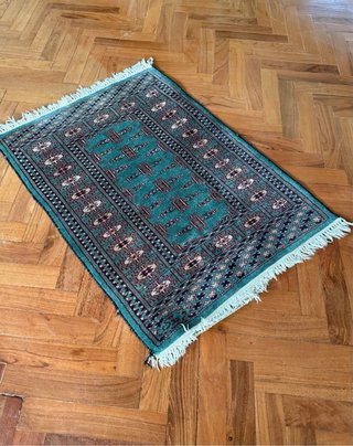 Alfombra Bokhara Artesanal Verde 95x66cm