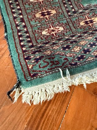 Alfombra Bokhara Artesanal Verde 95x66cm