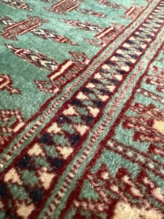 Alfombra Bokhara Artesanal Verde 95x66cm