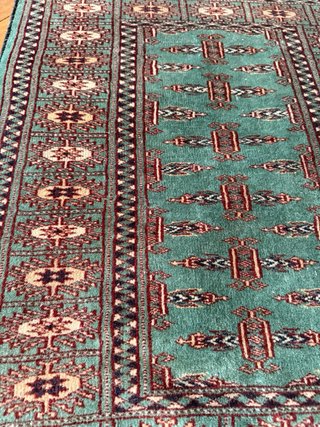 Alfombra Bokhara Artesanal Verde 95x66cm