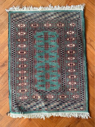 Alfombra Bokhara Artesanal Verde 95x66cm