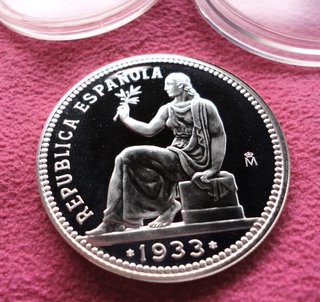 MONEDA DE PLATA 1 PESETA 2ª REPUBLICA 1933 PERFECT