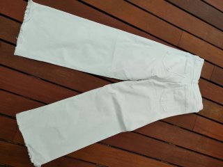 Pantalón Mango Teen Tiro Alto Crop Blanco