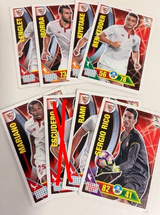 Lote cartas Sevilla Adrenalyn XL 2016/17