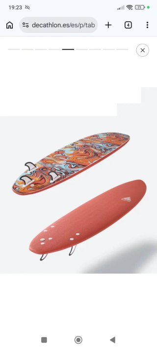 Tabla de Surf Olaian 500 Espuma 7' 55L -65kg.