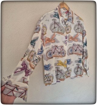 Camisa con Estampado Bicicleta Mujer Talla M