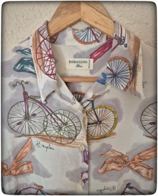 Camisa con Estampado Bicicleta Mujer Talla M