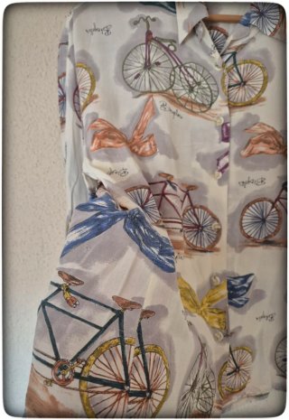 Camisa con Estampado Bicicleta Mujer Talla M