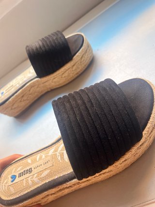 Sandalias palas Mustang Negras con Plataforma