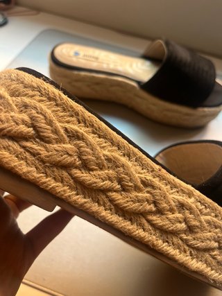 Sandalias palas Mustang Negras con Plataforma