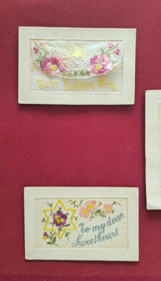 WW1 Antiguas postales de seda
