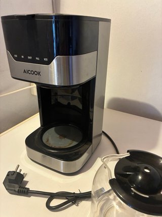 Cafetera AICook Negra y Plateada