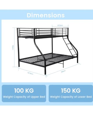 Cama litera metálica negra