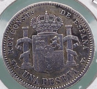 Preciosa moneda de una peseta de Alfonso XIII