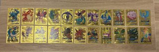 22 ud Cartas Pokémon Doradas V, Vmax, GX (Falsas)