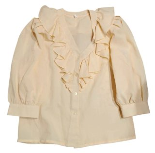 Camicia vintage con rouches beige taglia unica