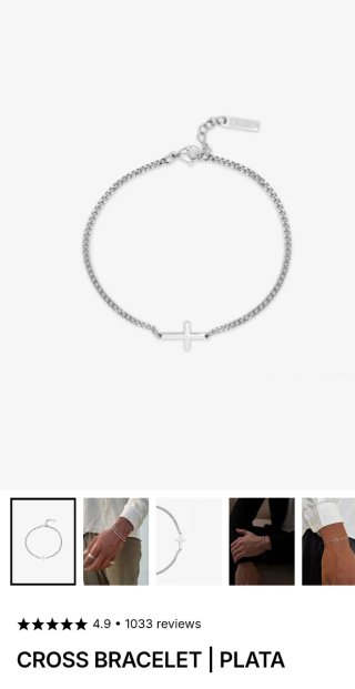Pulsera con Cruz Sava Amsterdam - Plata