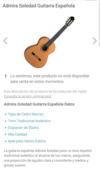 Guitarra Clásica Maciza Admira modelo soledad