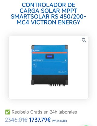 Controlador de Carga Solar MPPT Victron RS 450/200