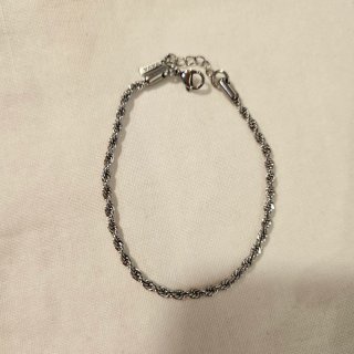 Pulsera de cuerda 3 mm Sava Amsterdam - Plata