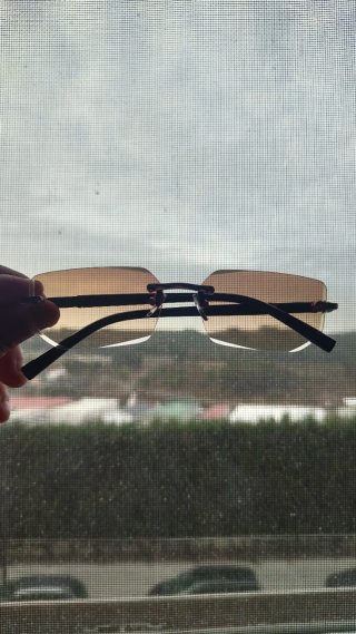 Gafas de Sol Sin Montura Marrón Té Degradado Y2K