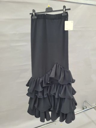 Falda flamenca de volantes negra