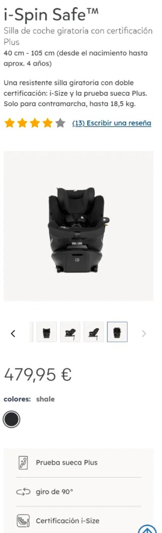 Silla de Coche Joie Spin Safe PLUS TEST