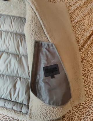 Chaqueta aviador beige y gris