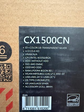 ASUS Chromebook CX1500CN Plata