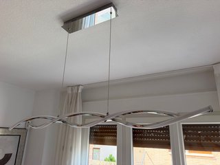 Lámpara LED Colgante de Metal Plateado