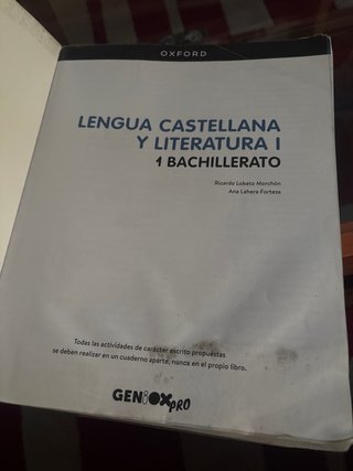 Lengua castellana y literatura I. Libro del est...