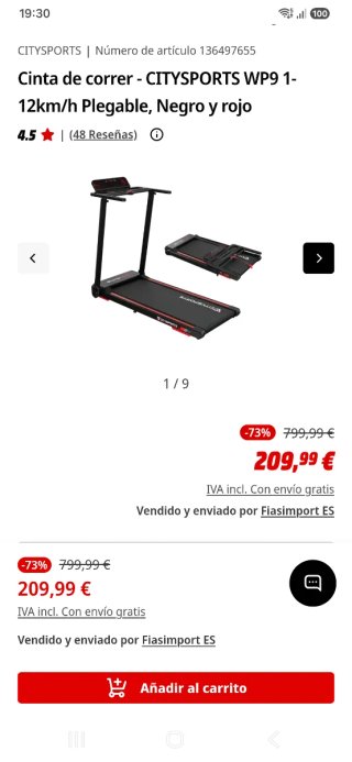 Cinta de Correr CITYSPORTS Plegable