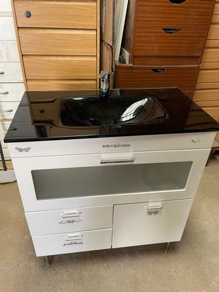 Mueble de baño moderno cristal y madera