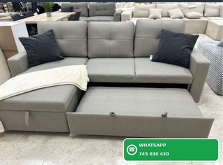 Sofá Cama Gris con Arcón