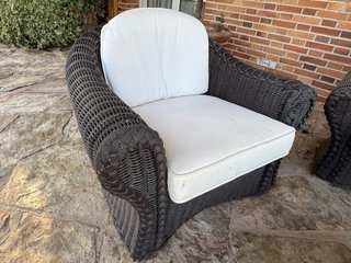 Set de Jardín: Sofá, 2 Sillones y Mesa de Mimbre