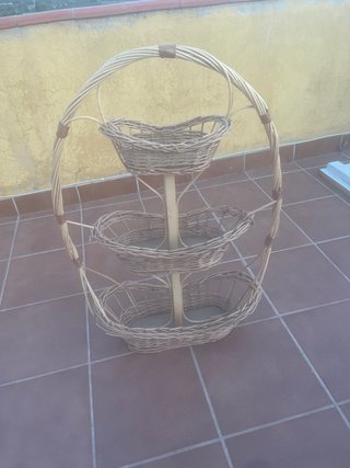 Cesta de mimbre de 3 niveles