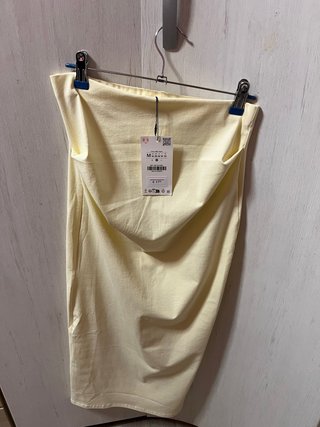 Falda larga Zara amarilla talla S