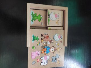 Puzzle madera animales granja infantil