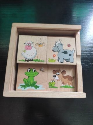 Puzzle madera animales granja infantil
