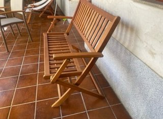 Banco de jardín de madera plegable