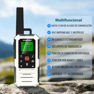 Walkie Talkie PMR446 IP67 15 km, VOX y SOS, NUEVO