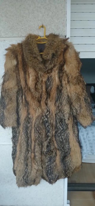 Abrigo de Piel de Zorro plateado años 80
