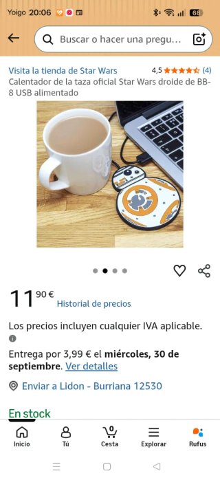 Calentador de Tazas USB
