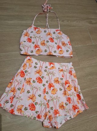 Conjunto Top y Short Estampado Tropical