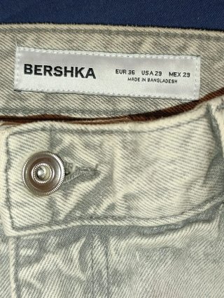 Pantalones Baggy Bershka Talla 36 Gris