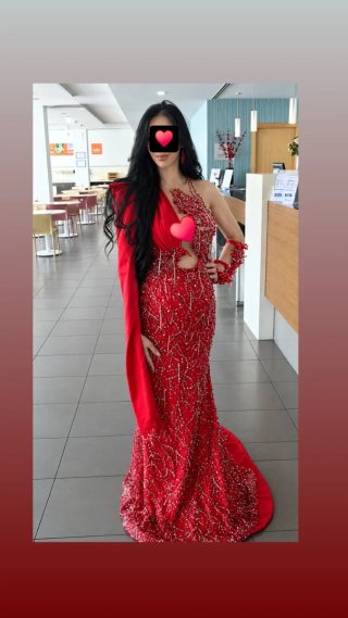 Vestido de Fiesta Rojo con Pedrería boda gitana