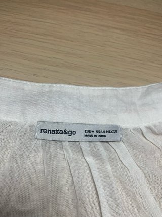 Blusa Algodón Renatta&Go Bordada Talla M Blanca