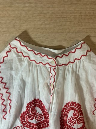 Blusa Algodón Renatta&Go Bordada Talla M Blanca